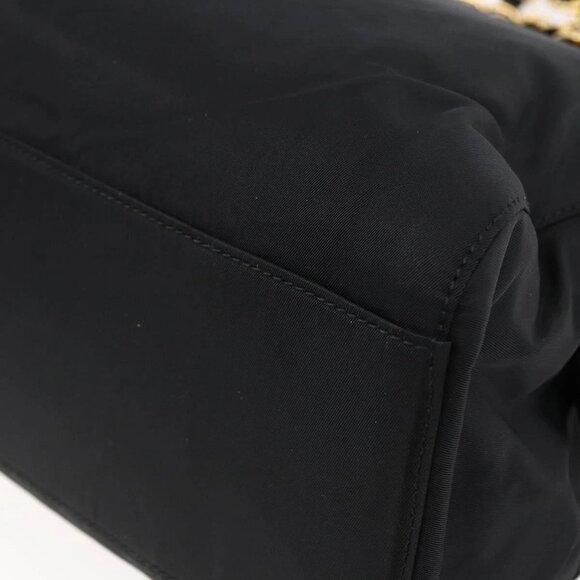 PRADA Chain Shoulder Bag Nylon Black Gold Auth 148283 - Picture 4 of 16